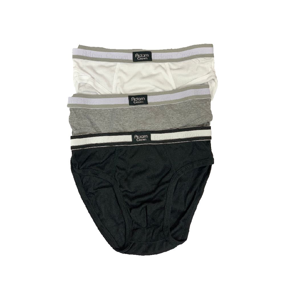 ADAM CROWN กางเกงในชายยางทอริ้ว คละสี SIZE M P3