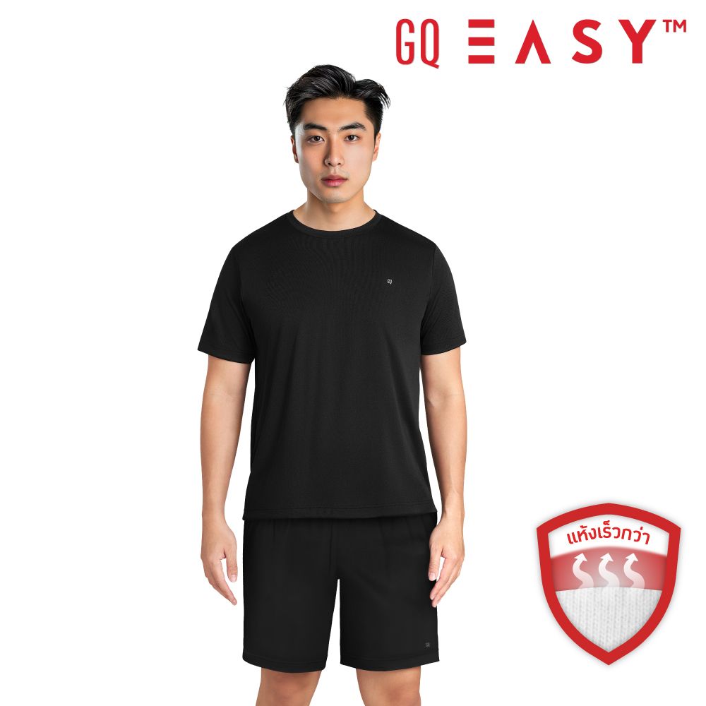GQ EASY กางเกงกีฬาขาสั้นสีดำ M