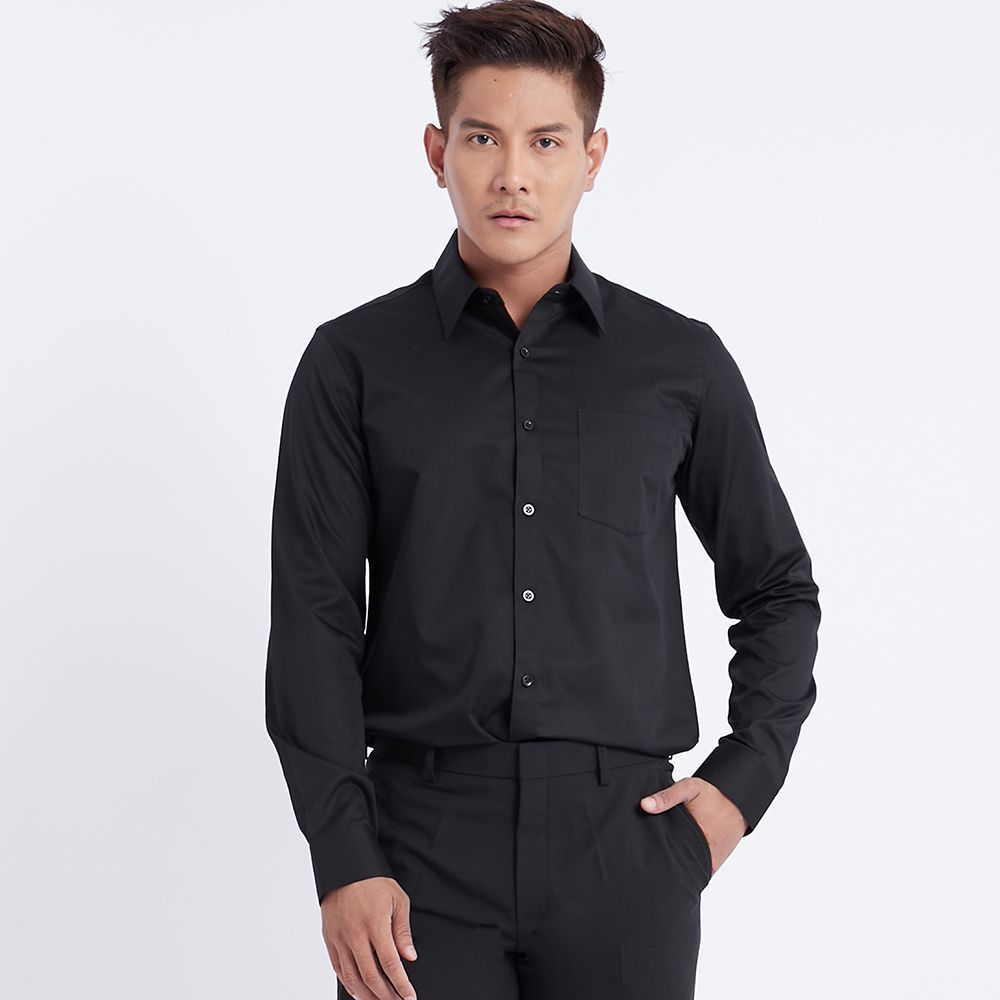 MESTYLE เสื้อแขนยาวเข้ารูป สีดำ ไซซ์ 17