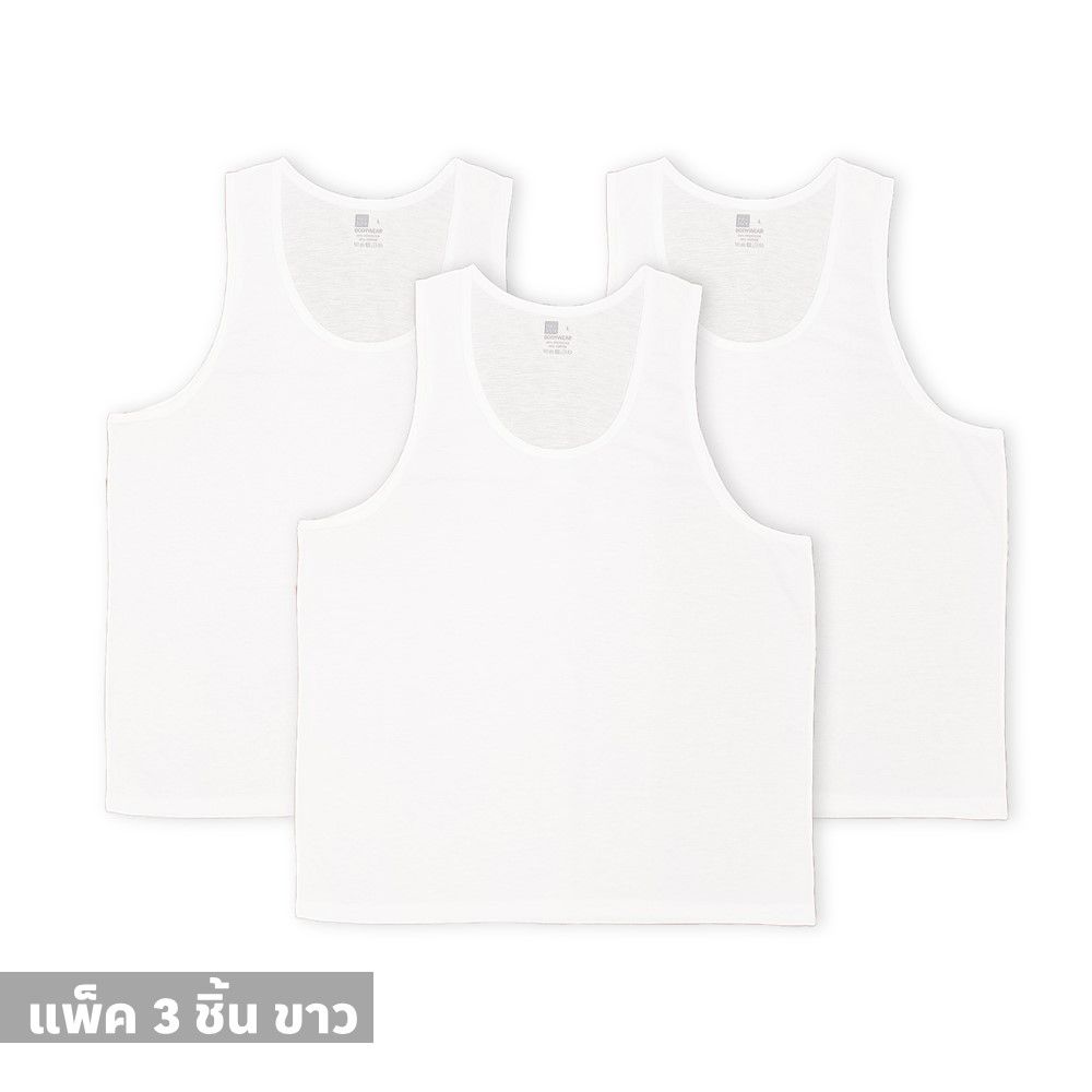 MESTYLE เสื้อกล้ามผู้ชาย สีขาว ไซซ์ XL แพ็ค 3