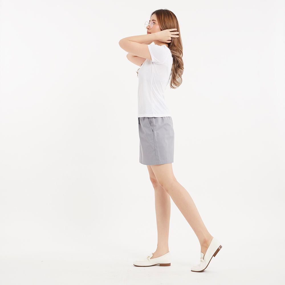 MESTYLE เสื้อยืดคอกลม สีพื้น ขาว ไซซ์ S