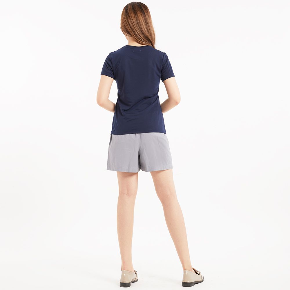 MESTYLE เสื้อยืดคอกลม สีพื้น กรมท่า ไซซ์ M