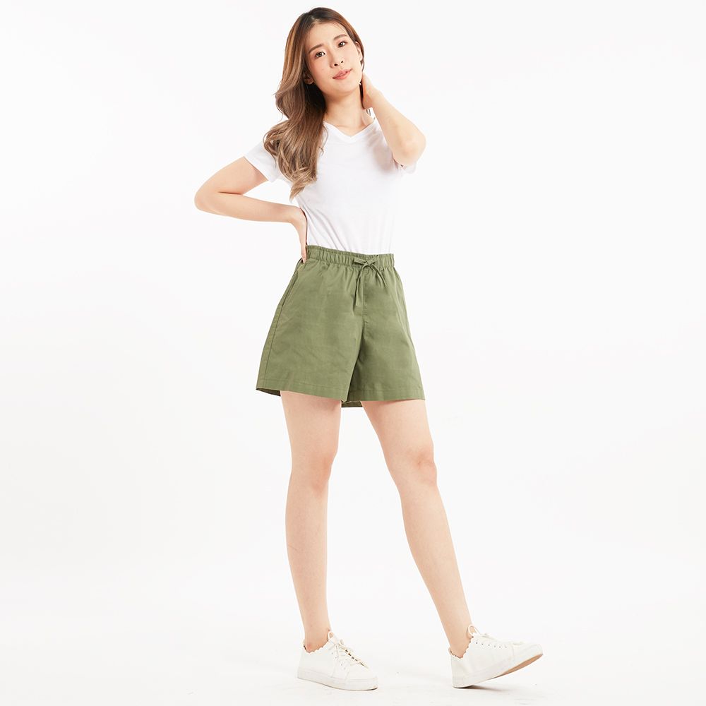 MESTYLE เสื้อยืดคอวีสีพื้น ขาว ไซซ์ L