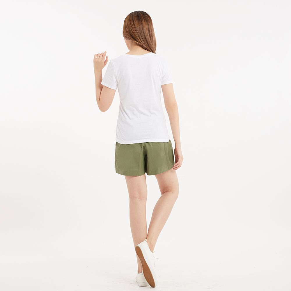 MESTYLE เสื้อยืดคอวีสีพื้น ขาว ไซซ์ L