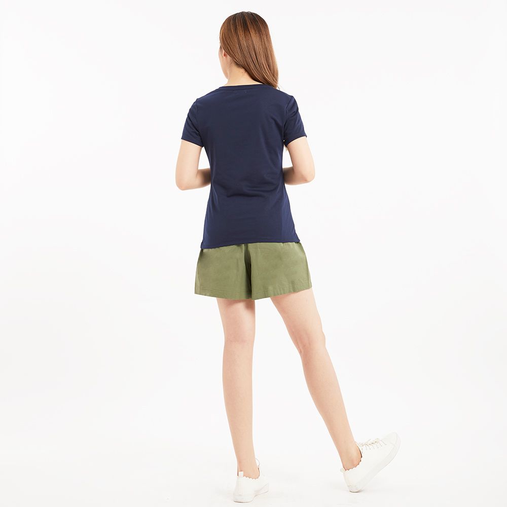 MESTYLE เสื้อยืดคอวีสีพื้น กรมท่า ไซซ์ S