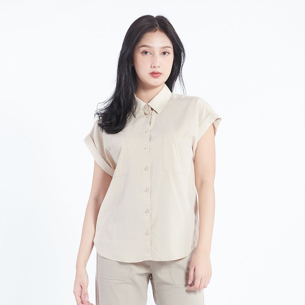 MESTYLE เสื้อแขนสั้น สีกากี ไซซ์ XL