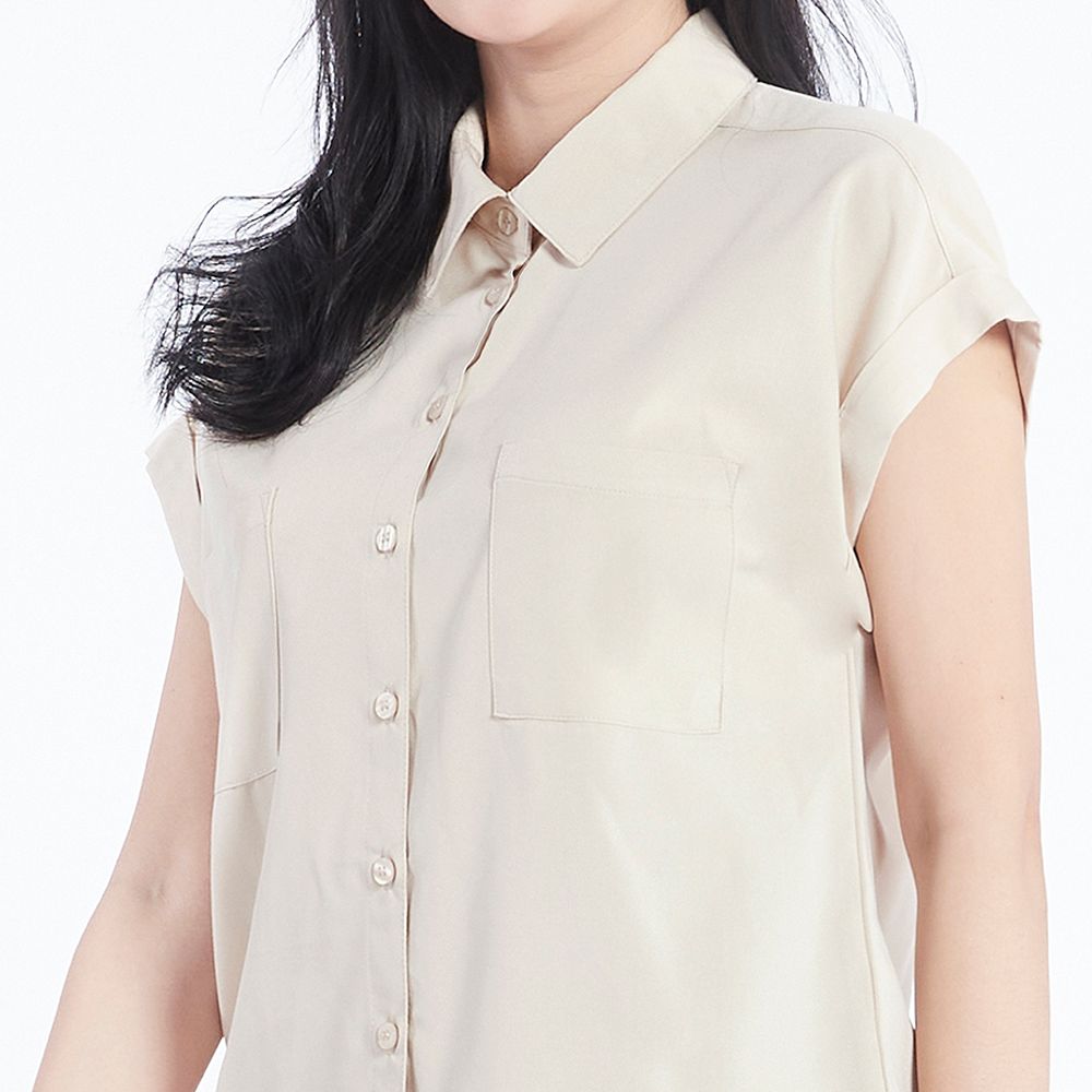 MESTYLE เสื้อแขนสั้น สีกากี ไซซ์ XL