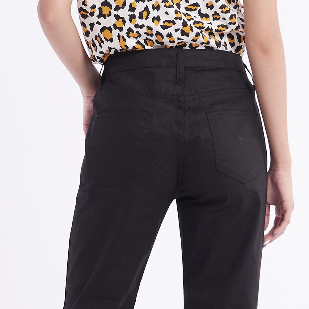 MESTYLE กางเกงขายาวทวิลทรงขาตรง สีดำ ไซซ์ 29