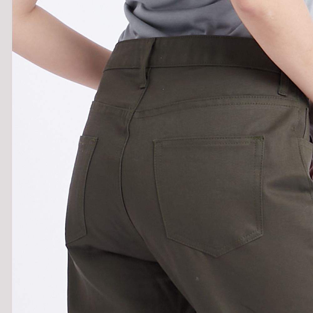 MESTYLE กางเกงขายาวทวิลทรงขาตรง สีเขียว ไซซ์ 36