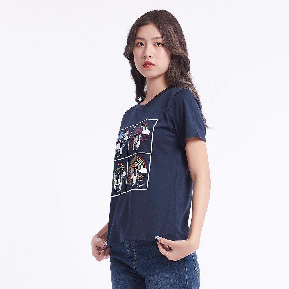 MESTYLE เสื้อยืดพิมพ์ลาย สีกรมท่า ไซซ์ M