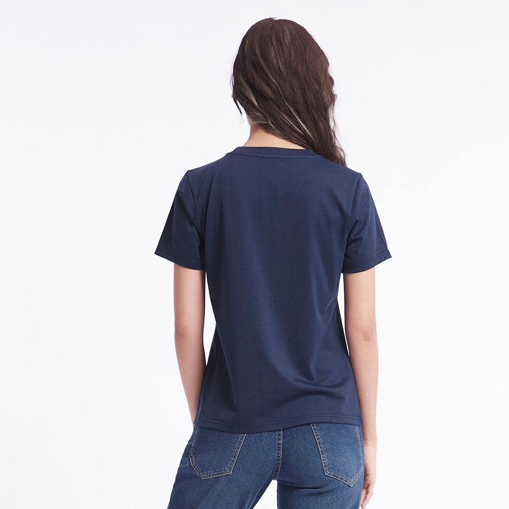 MESTYLE เสื้อยืดพิมพ์ลาย สีกรมท่า ไซซ์ M