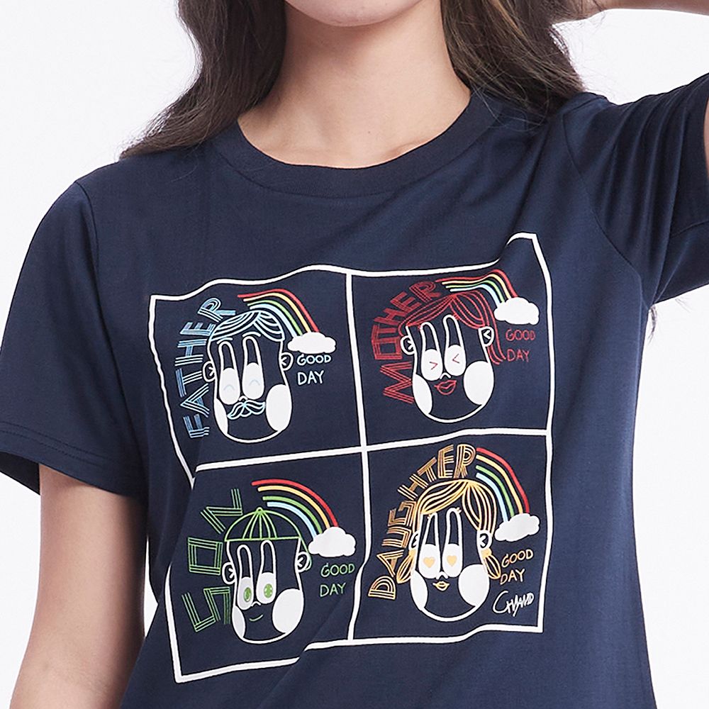 MESTYLE เสื้อยืดพิมพ์ลาย สีกรมท่า ไซซ์ M