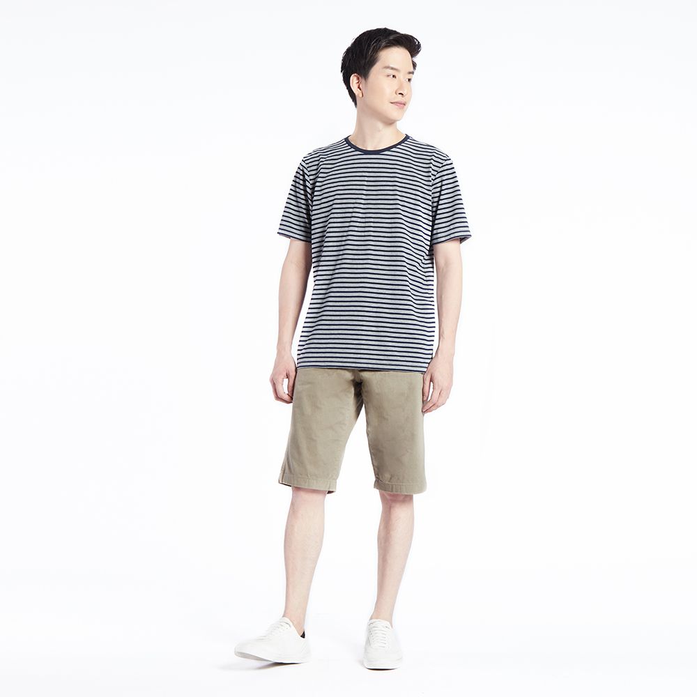 MESTYLE เสื้อแขนสั้นริ้ว สีกรมท่า ไซส์ M