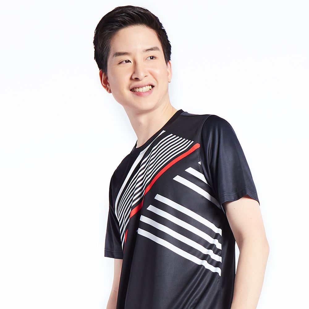 MESTYLE เสื้อกีฬาแขนสั้นสีดำ ไซซ์ M