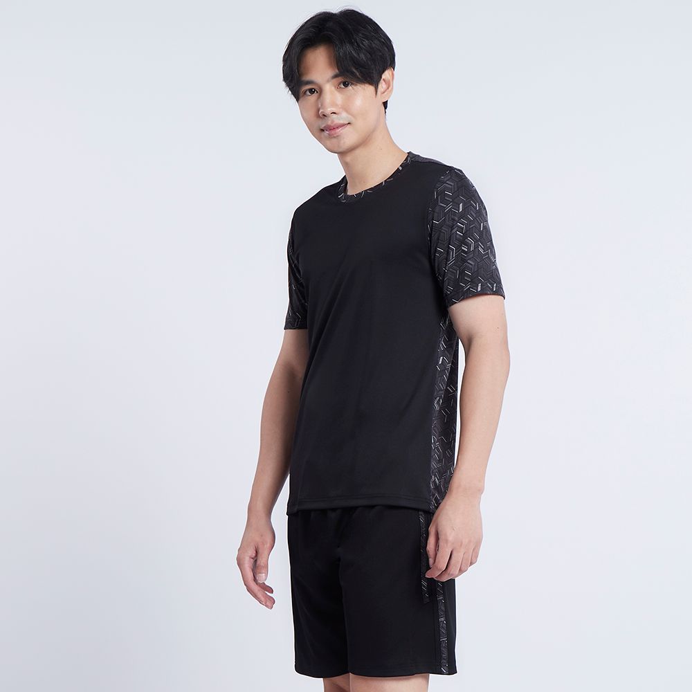 MESTYLE เสื้อกีฬาแขนสั้นสีดำ ไซซ์ M