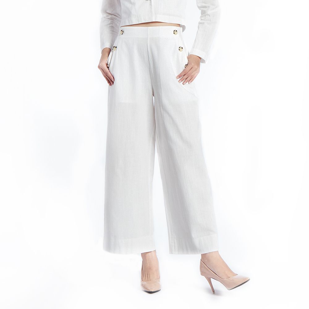 MESTYLE กางเกงขายาว สีครีม ไซซ์ M