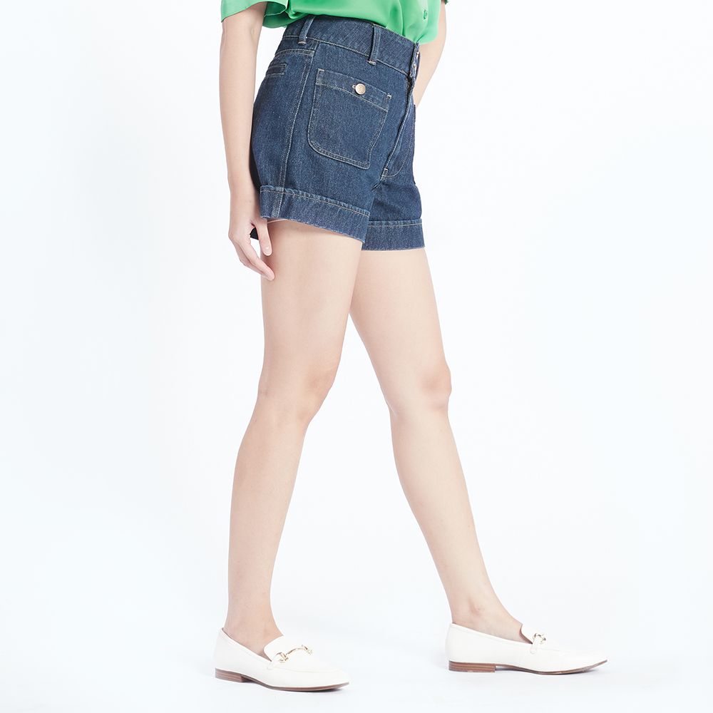 MESTYLE ขาสั้นยีนส์ สีเข้ม ไซซ์ M