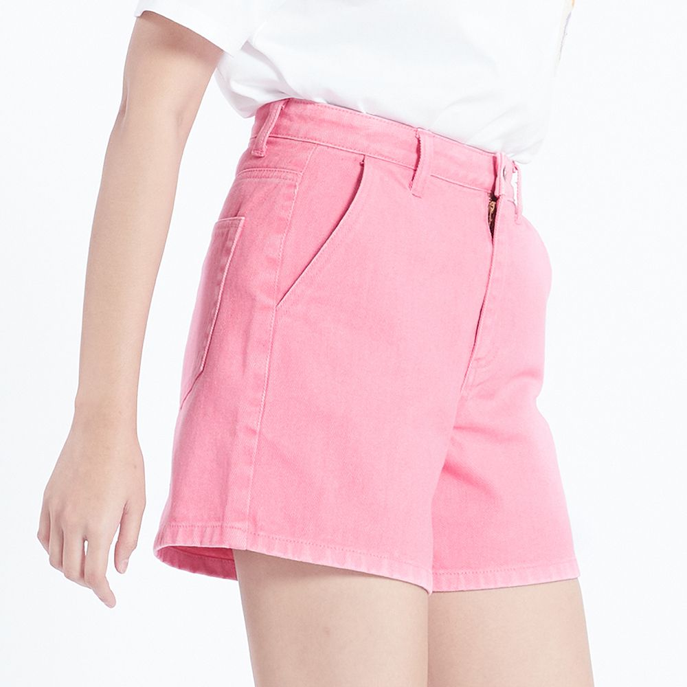 MESTYLE กางเกงขาสั้นทวิล สีชมพูสด ไซซ์ M