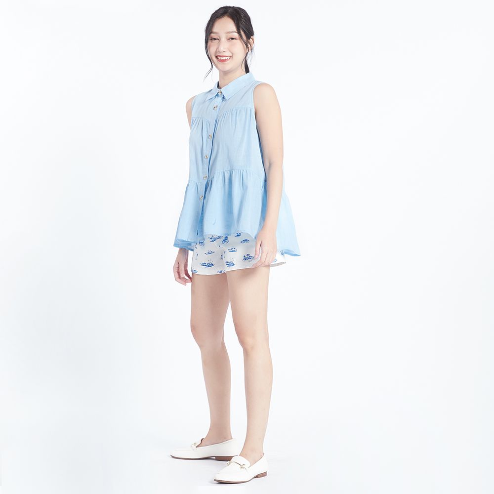 MESTYLE เสื้อเชิ้ตแขนกุด สีฟ้า ไซซ์ M