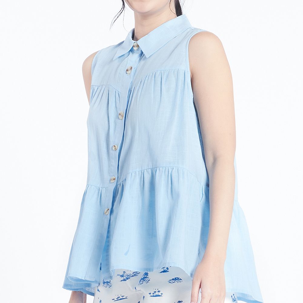 MESTYLE เสื้อเชิ้ตแขนกุด สีฟ้า ไซซ์ M