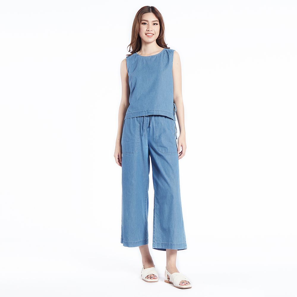 MESTYLE เสื้อยีนส์แขนกุด สีกลาง ไซซ์ L