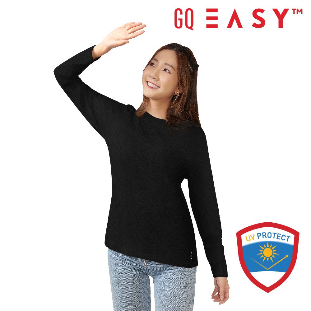 เสื้อยืดจีคิวกันยูวีแขนยาว สีดำ ไซส์ L