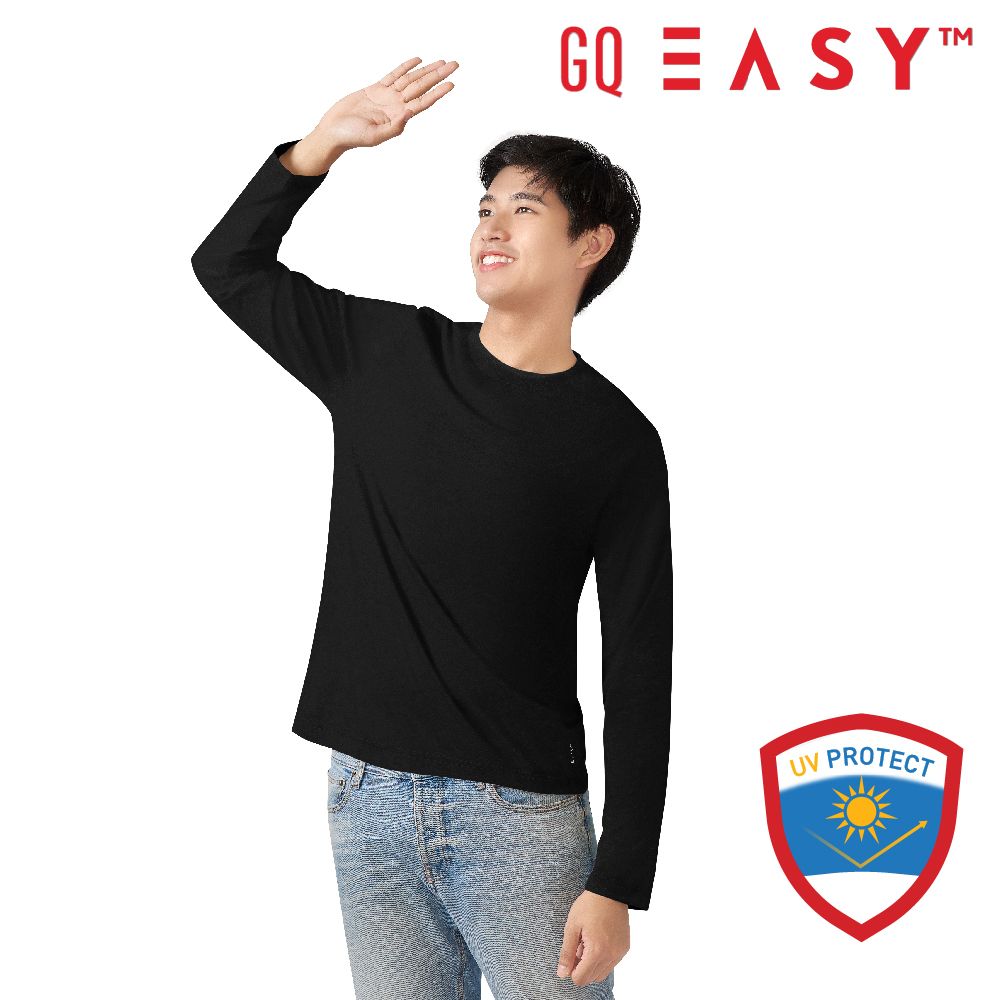 เสื้อยืดจีคิวกันยูวีแขนยาว สีดำ ไซส์ 2XL