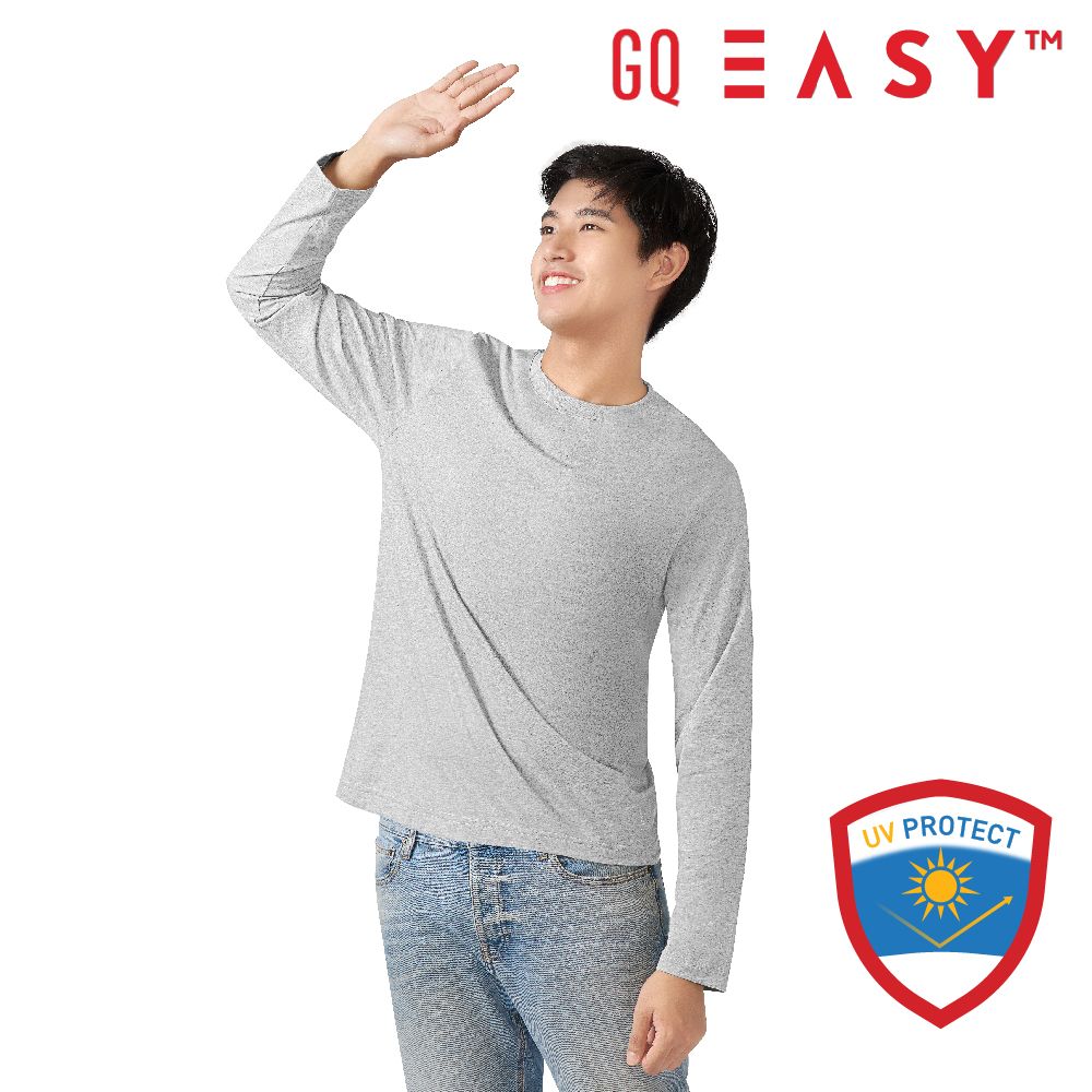 เสื้อยืดจีคิวกันยูวีแขนยาว สีเทา ไซส์ S