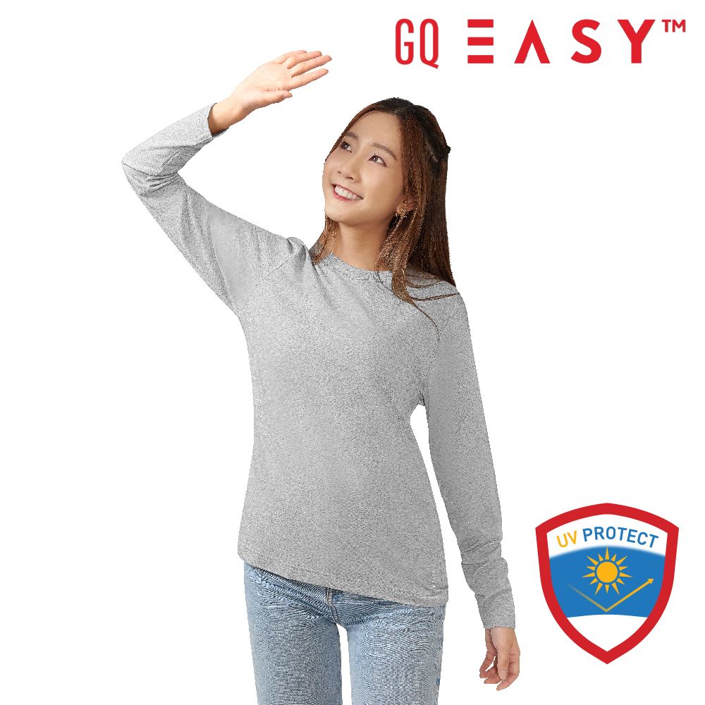 เสื้อยืดจีคิวกันยูวีแขนยาว สีเทา ไซส์ 2XL