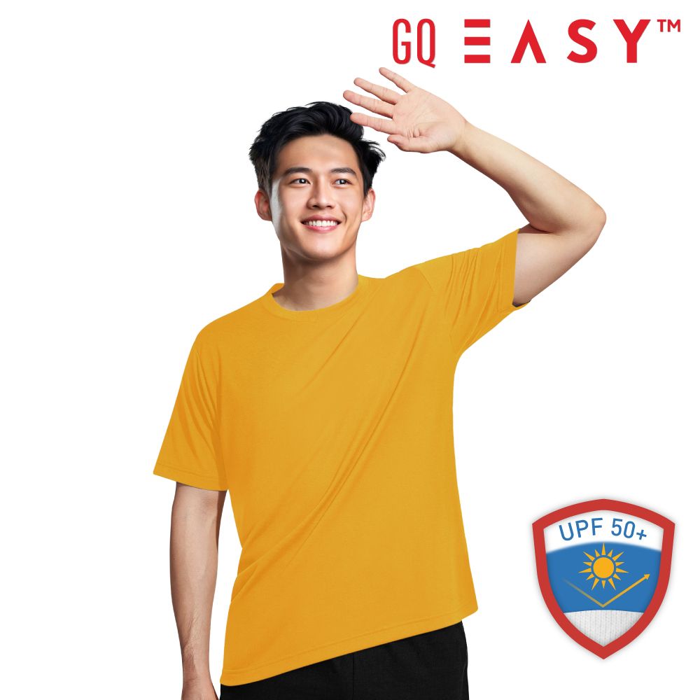 เสื้อยืดจีคิวกันยูวีแขนสั้น สีเหลือง ไซส์ M