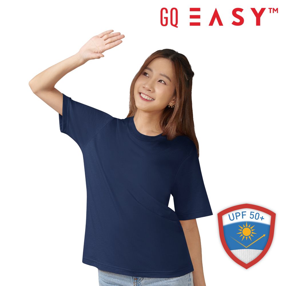 เสื้อยืดจีคิวกันยูวีแขนสั้น สีกรม ไซส์ S