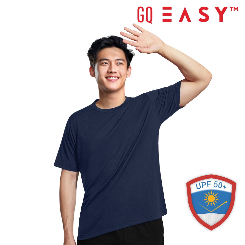 เสื้อยืดจีคิวกันยูวีแขนสั้น สีกรม ไซส์ 2XL