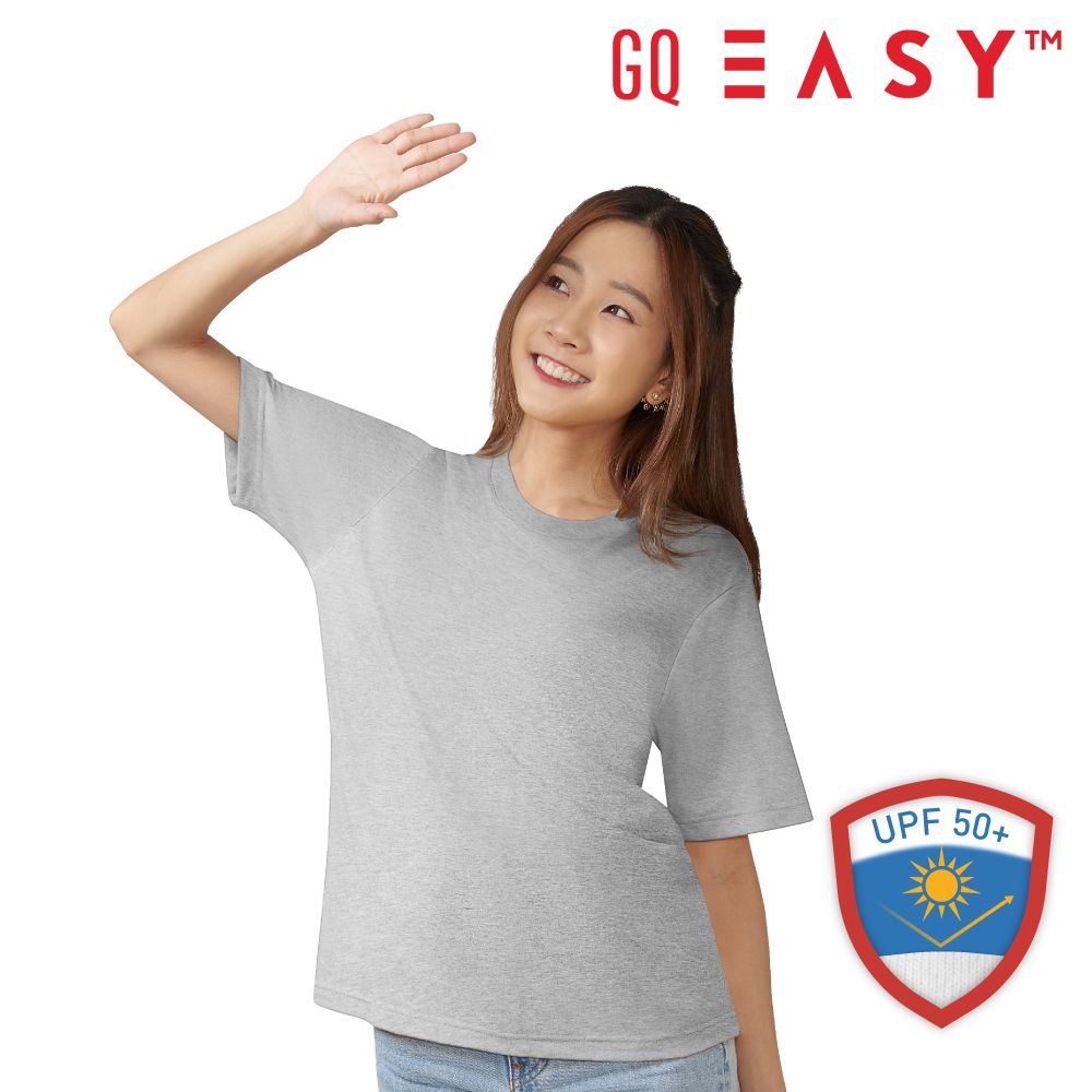 เสื้อยืดจีคิวกันยูวีแขนสั้น สีเทา ไซส์ M