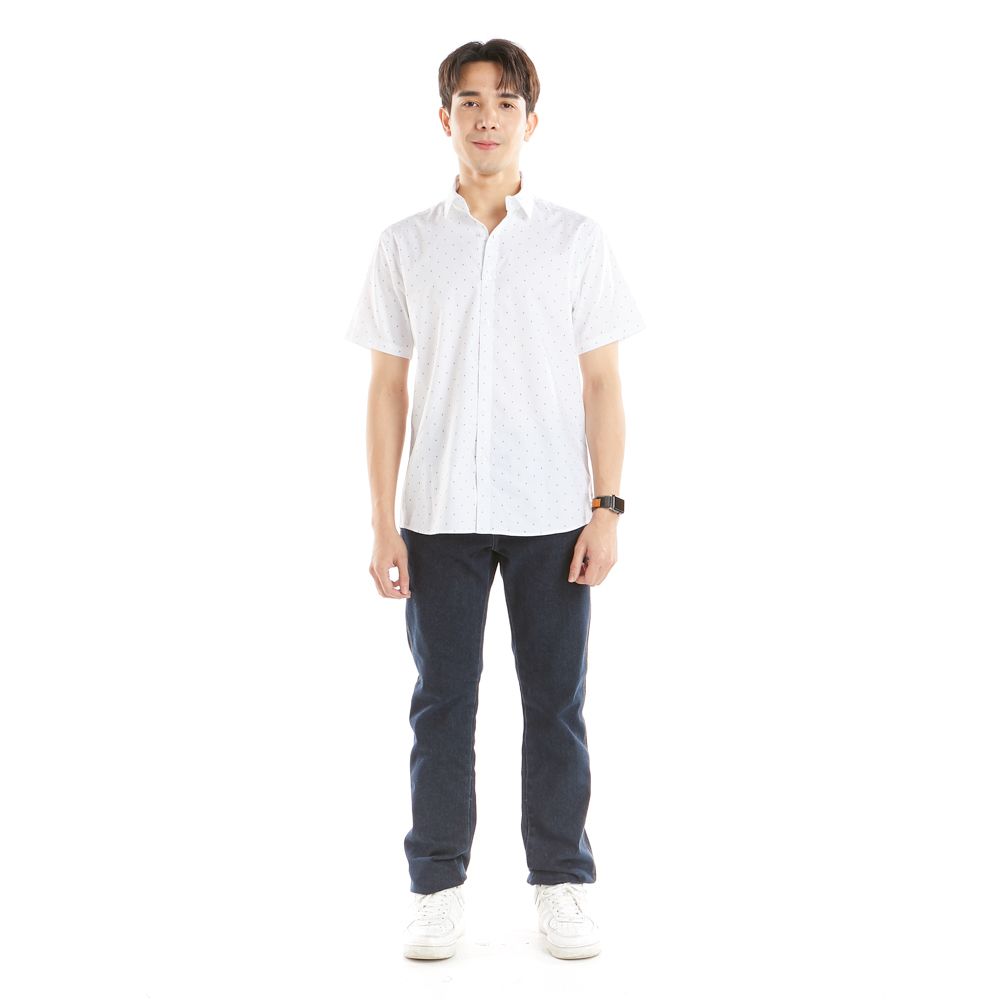 เสื้อแขนสั้นเข้ารูปสีขาว 16.5