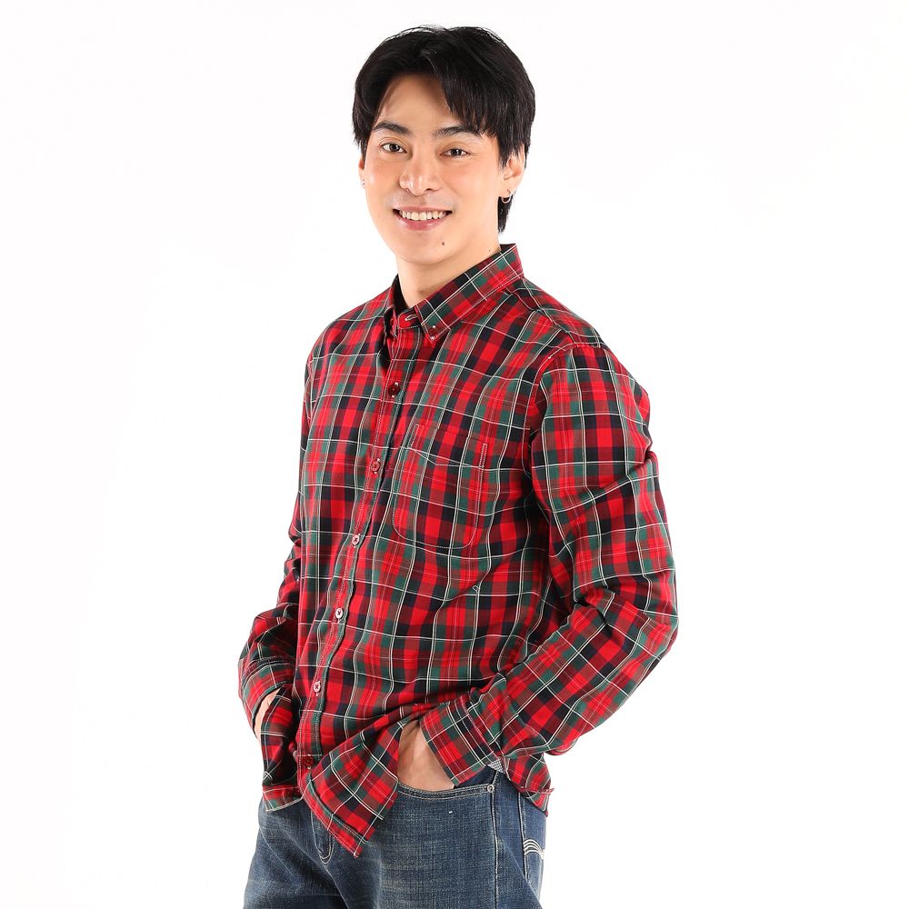 ME STYLE เชิ้ตทอลายสีแดง M