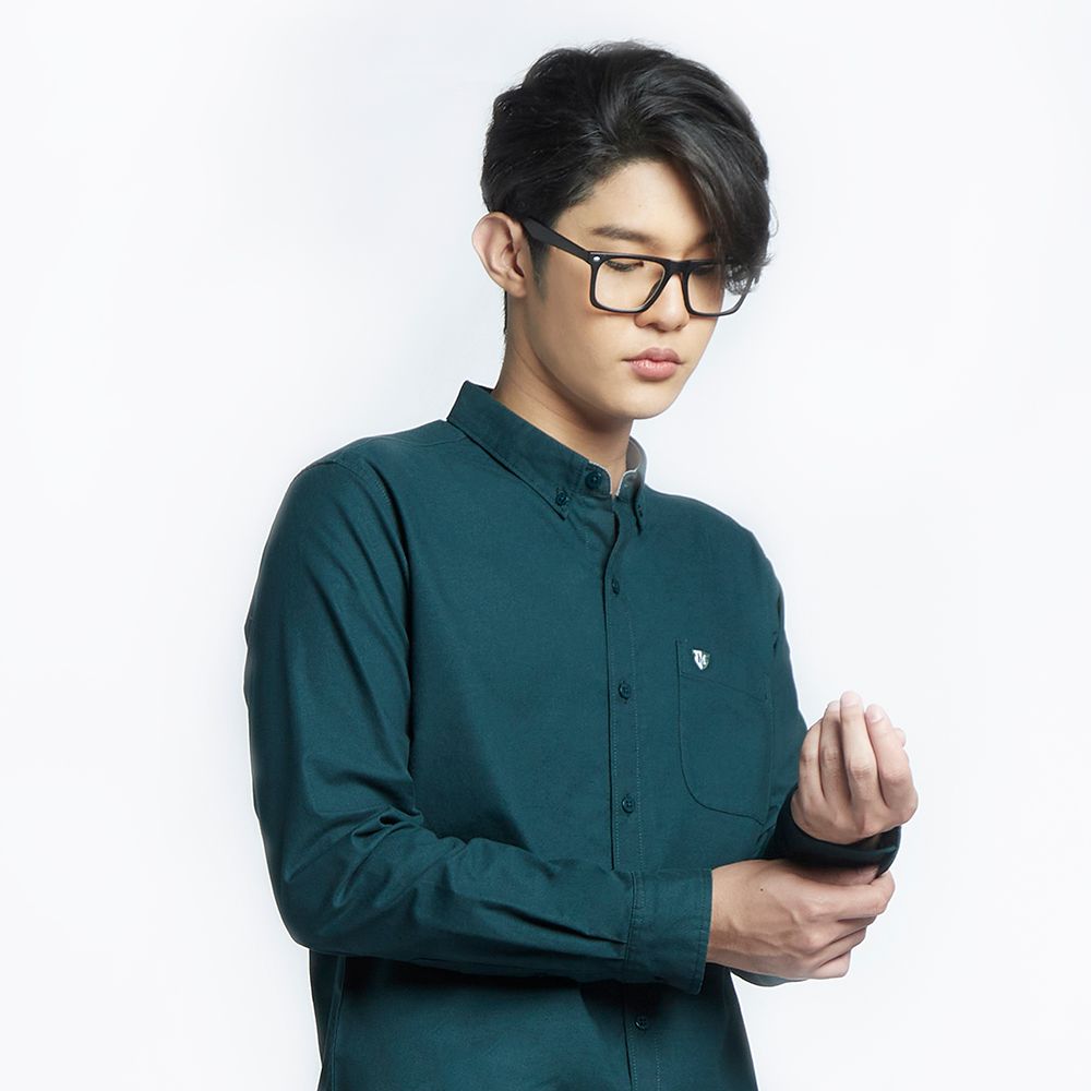 MESTYLE เชิ้ตทอลาย สีเขียว ไซซ์ M