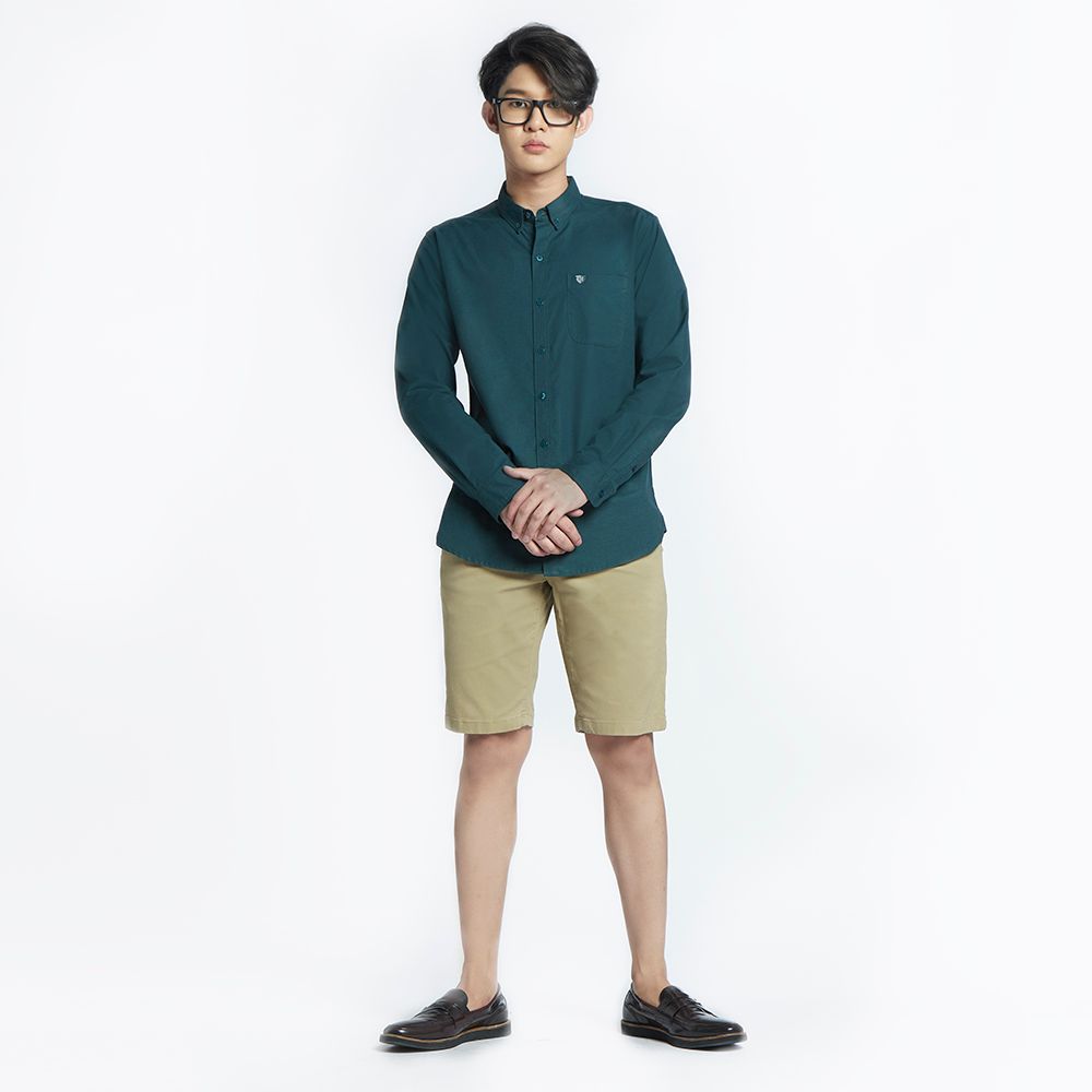 MESTYLE เชิ้ตทอลาย สีเขียว ไซซ์ L