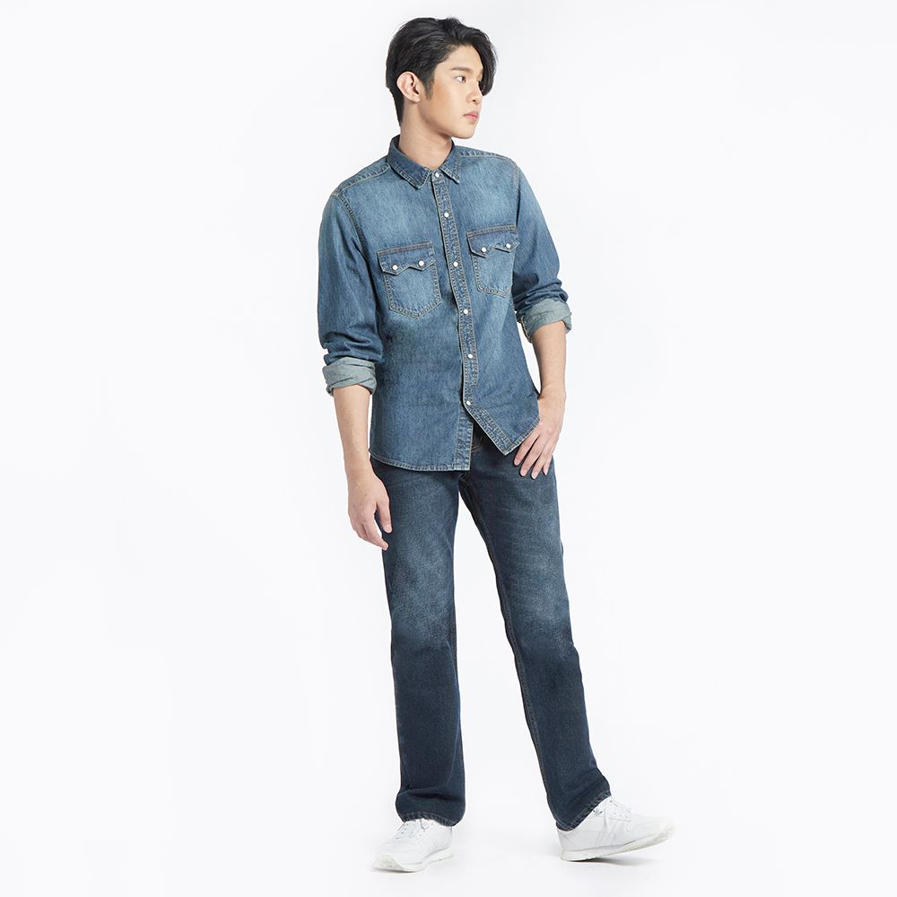 MESTYLE เสื้อเชิ้ตยีนส์แขนยาว ไซซ์ M