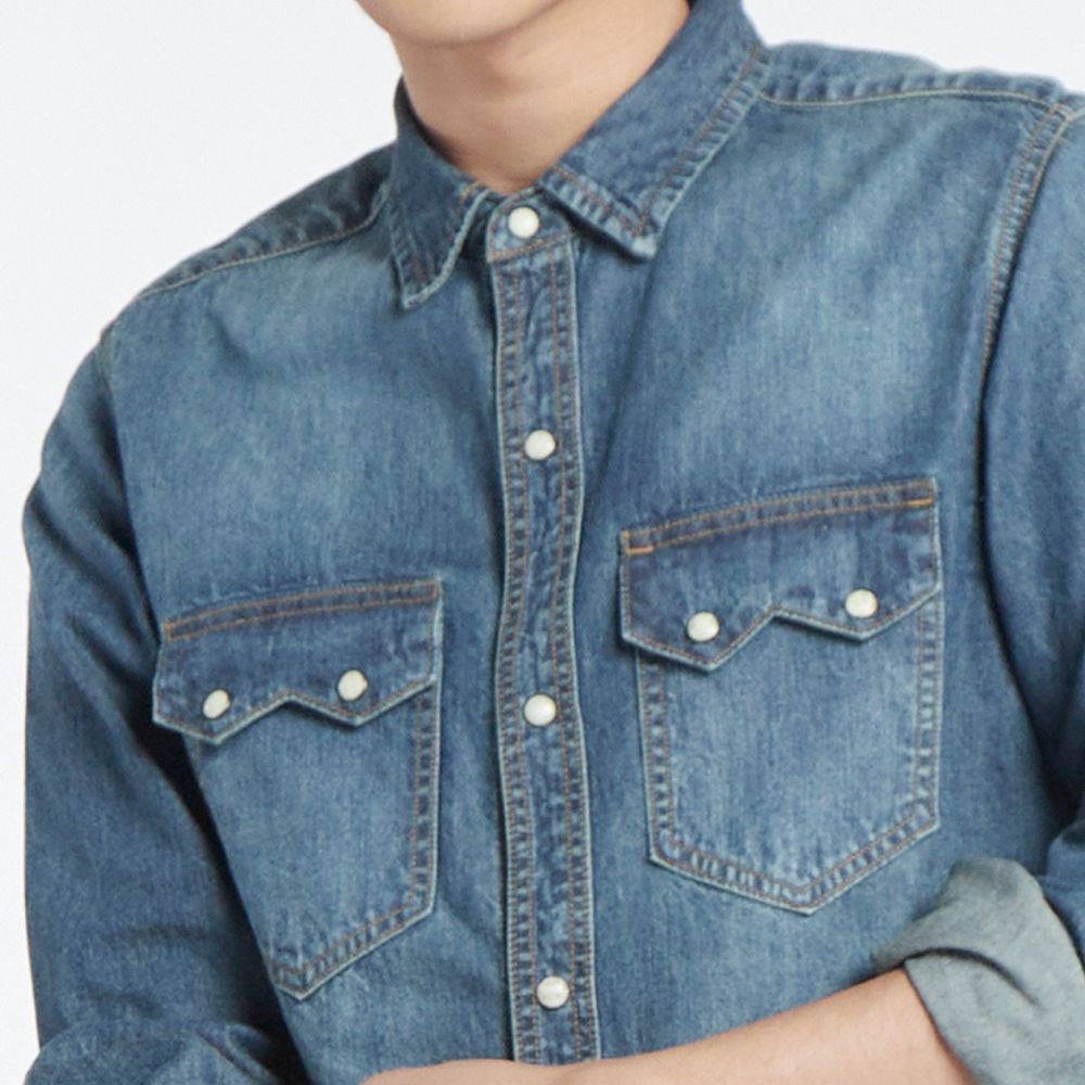 MESTYLE เสื้อเชิ้ตยีนส์แขนยาว ไซซ์ M