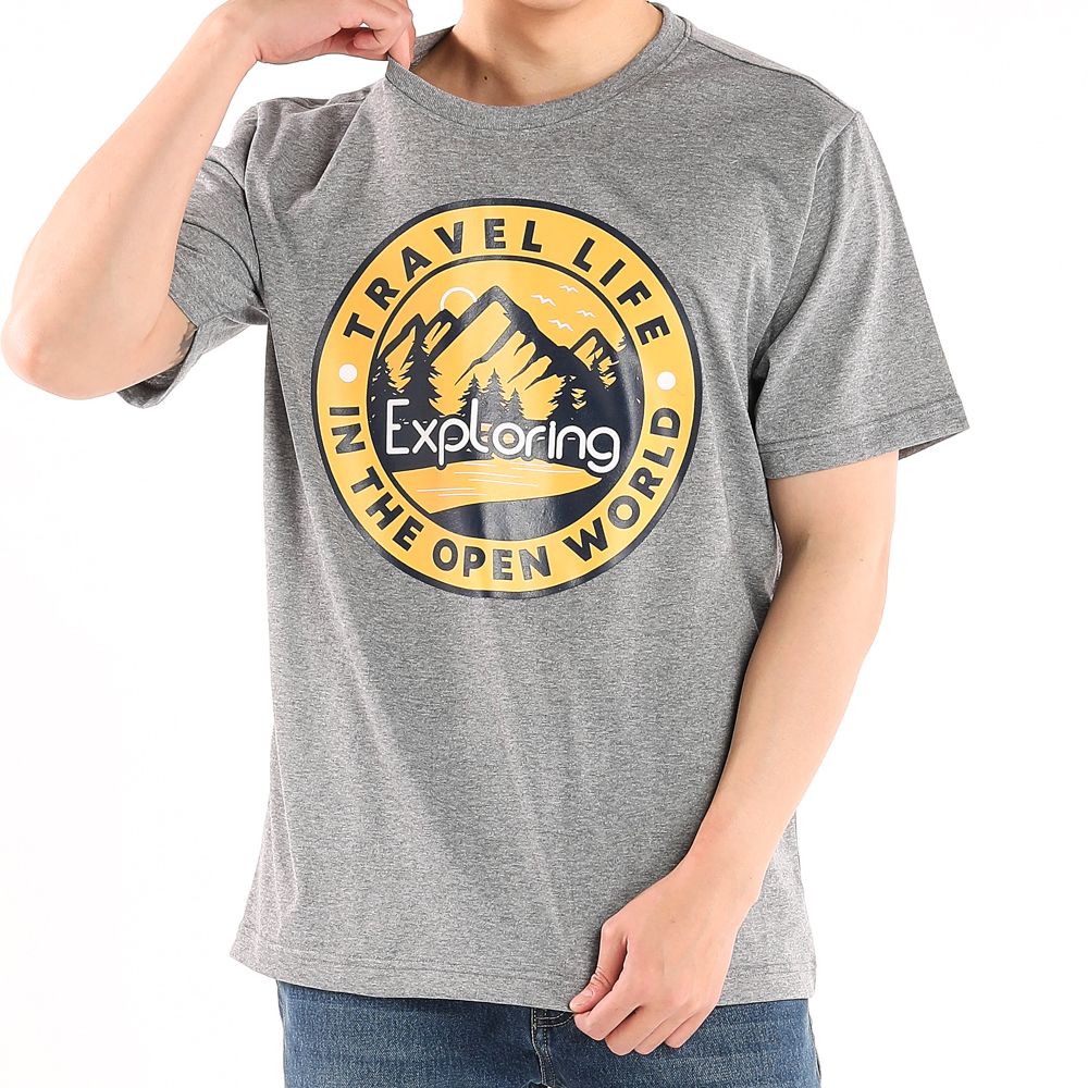 ME STYLE เสื้อยืดพิมพ์สีเทา L