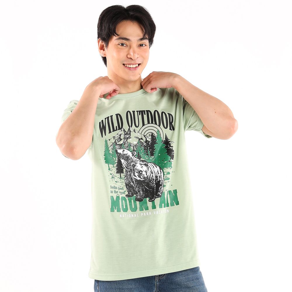 ME STYLE เสื้อยืดพิมพ์สีเขียว XL