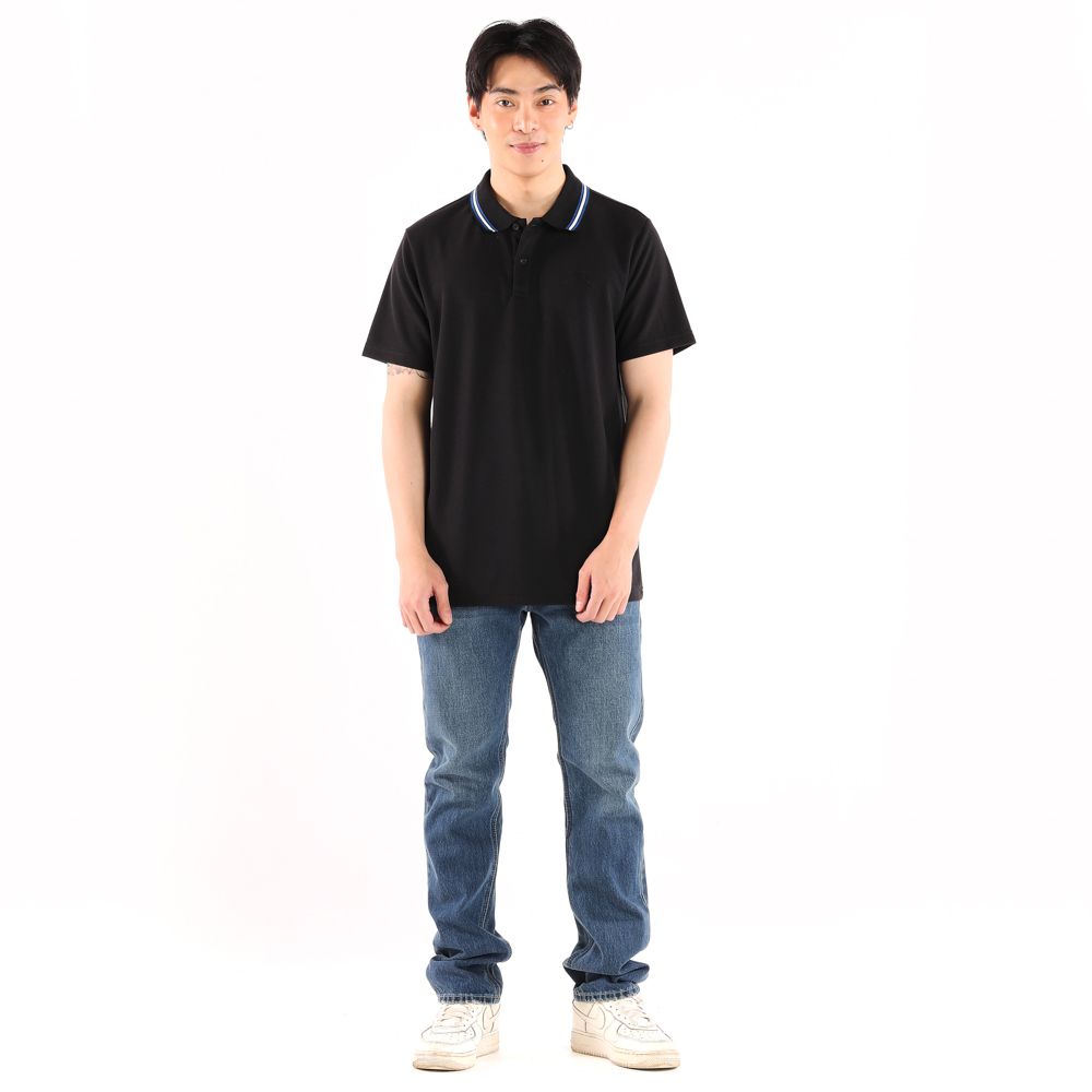 ME STYLE SOLID POLO SHIRT BLACK M