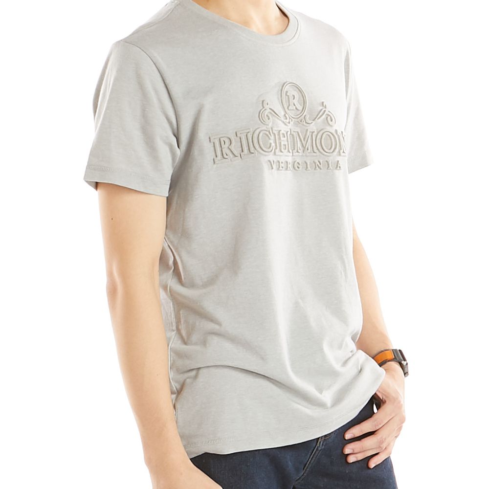 เสื้อยืดพิมพ์ปักสีเทา M