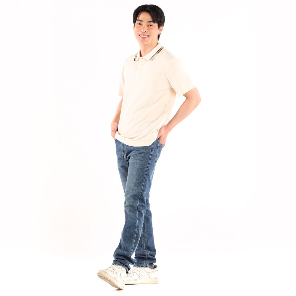 ME STYLE SOLID POLO SHIRT CREAM L