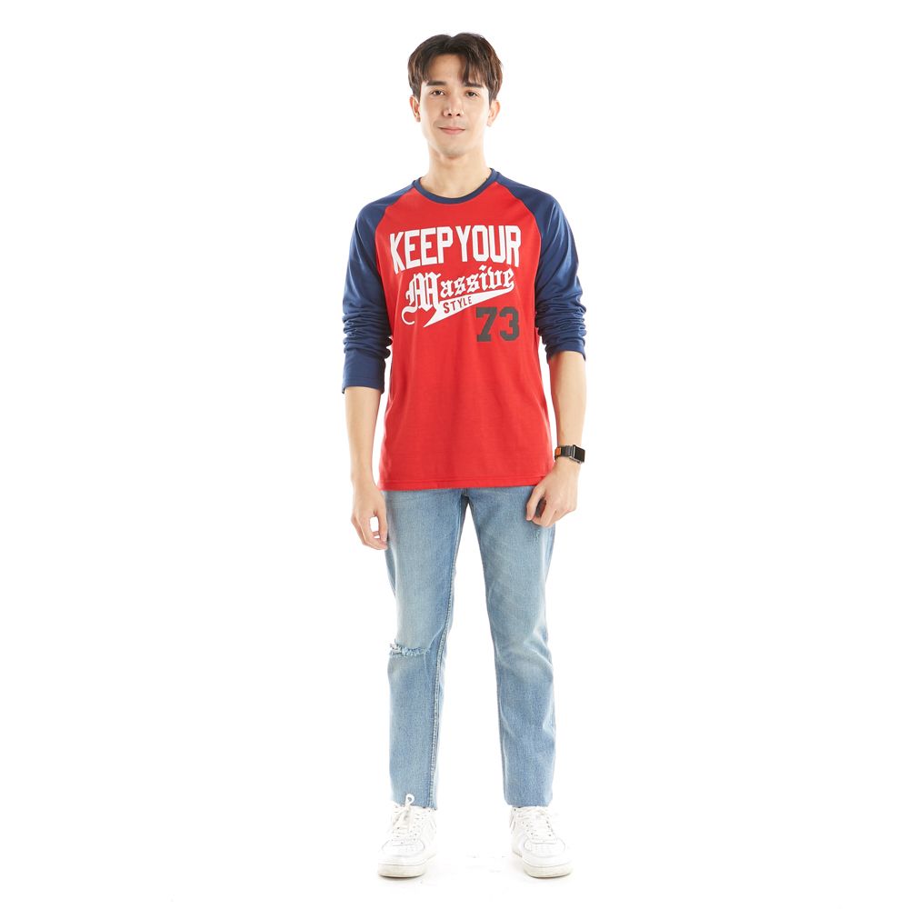 MESTYLE เสื้อแขนยาว สีแดง ไซซ์ XL