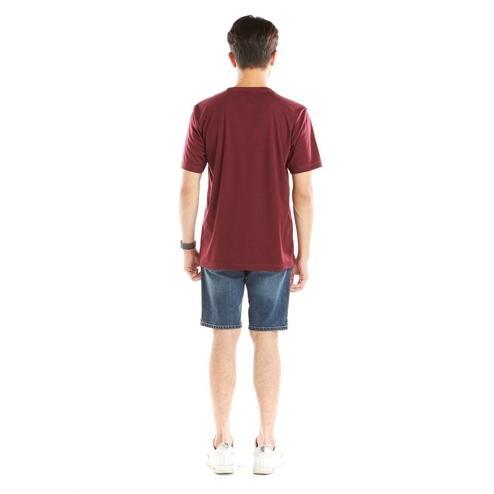 เสื้อยืดพิมพ์ปักสีแดง M