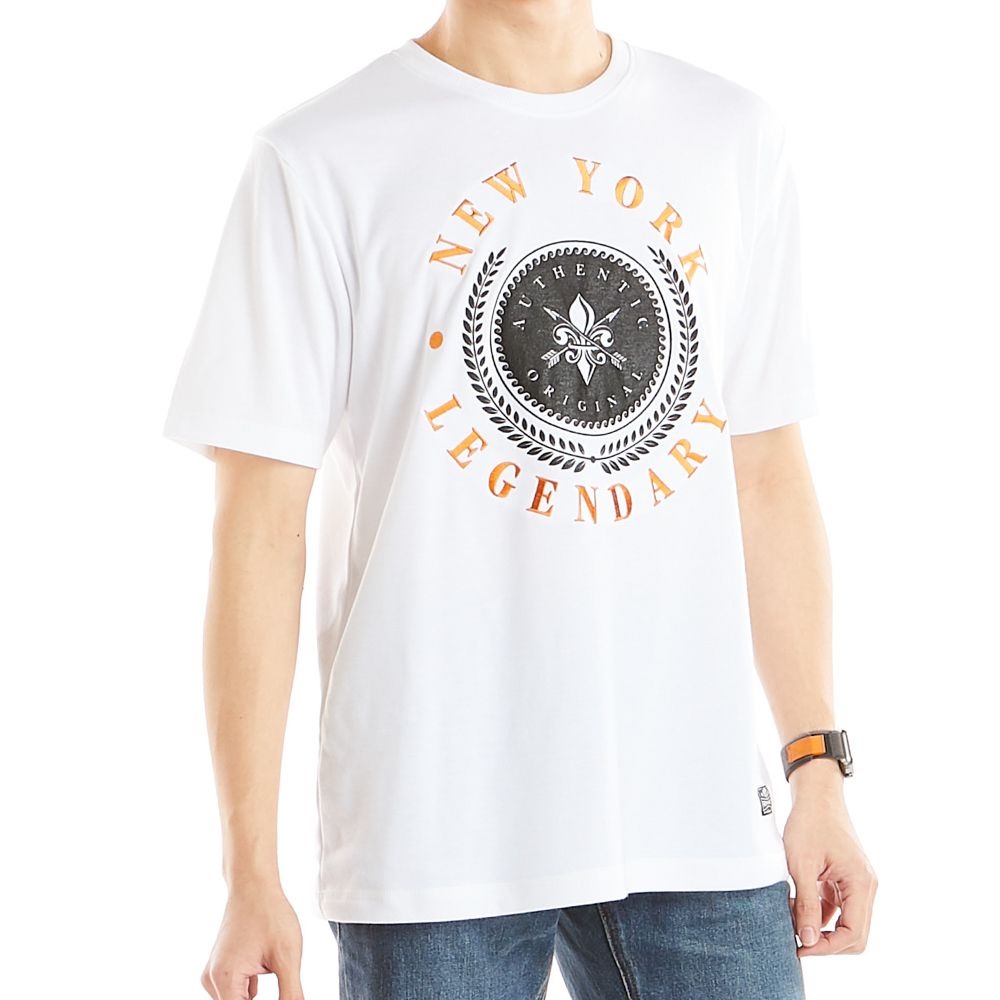 เสื้อยืดพิมพ์ปักสีขาว XL