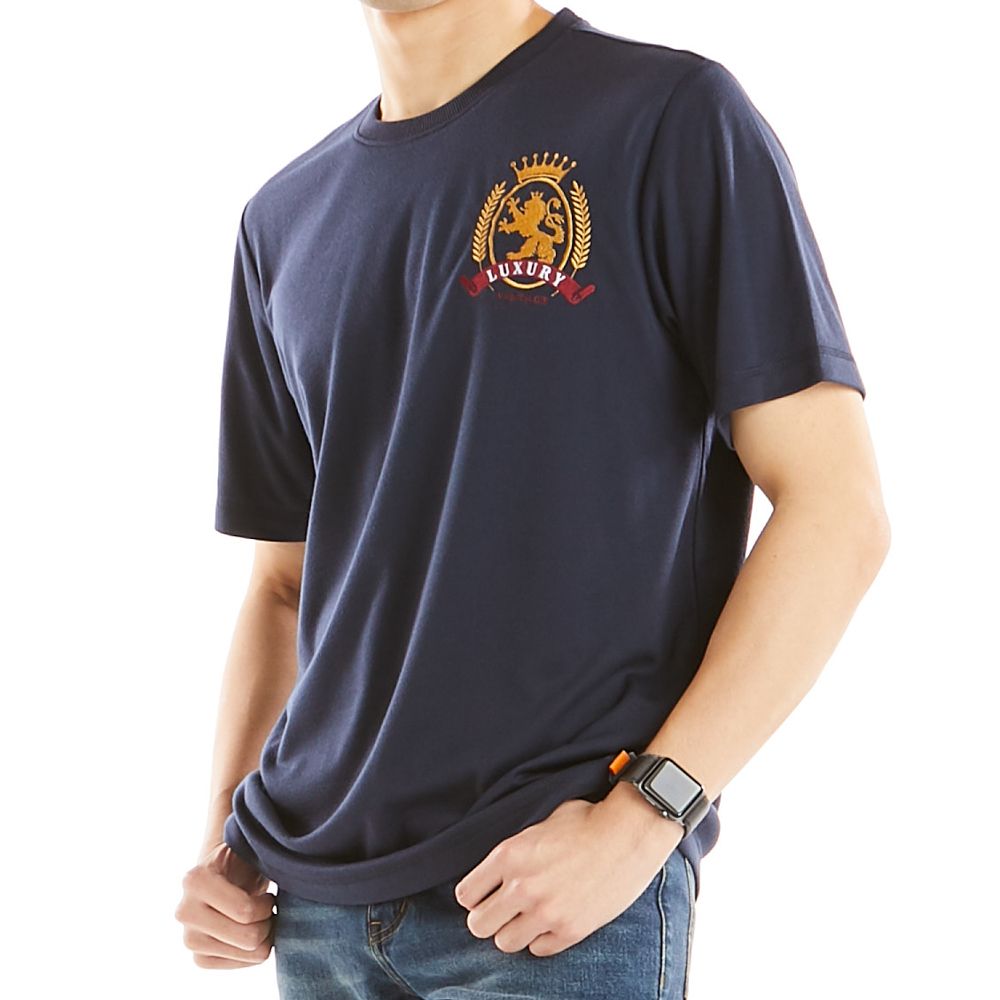 เสื้อยืดพิมพ์ปักสีกรม L