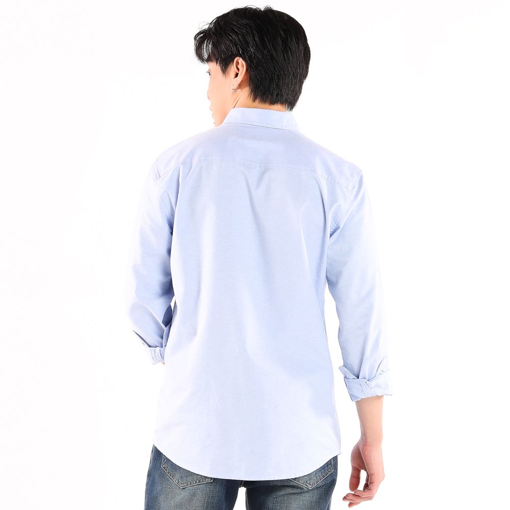 ME STYLE เชิ้ตอ๊อกฟอร์ดสีฟ้า M