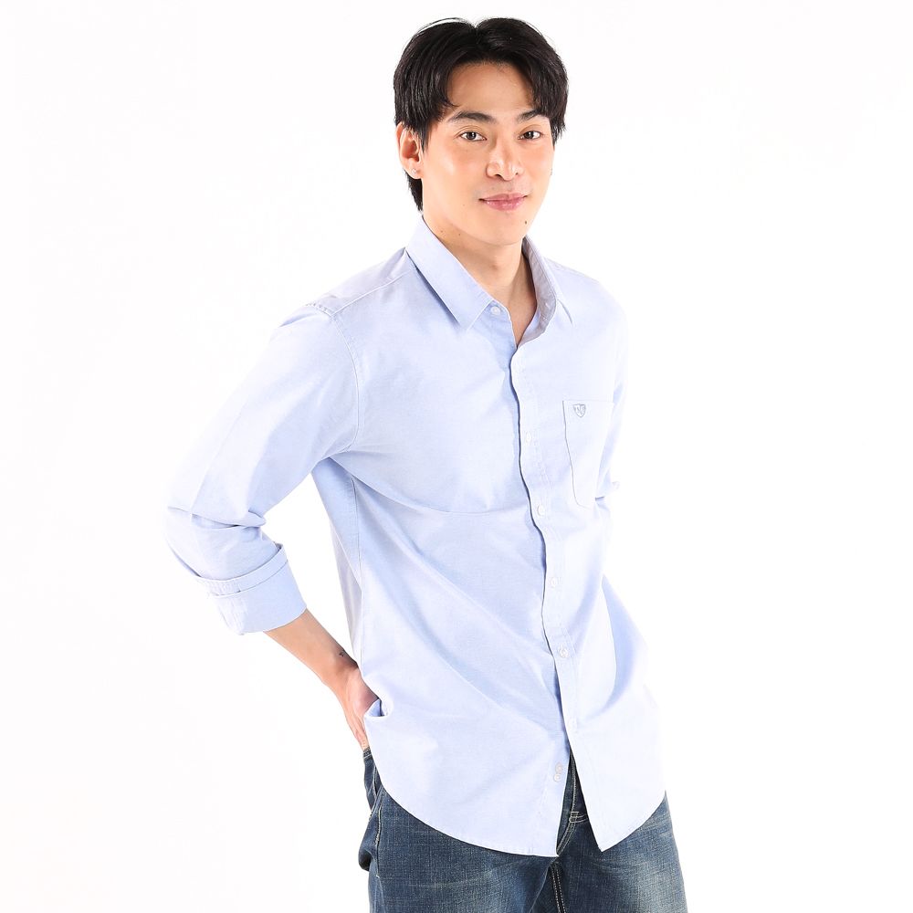 ME STYLE เชิ้ตอ๊อกฟอร์ดสีฟ้า XL